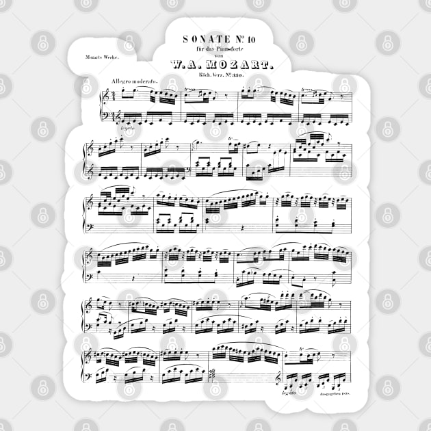 Mozart Music Sonate #10 Sticker by Bugsponge